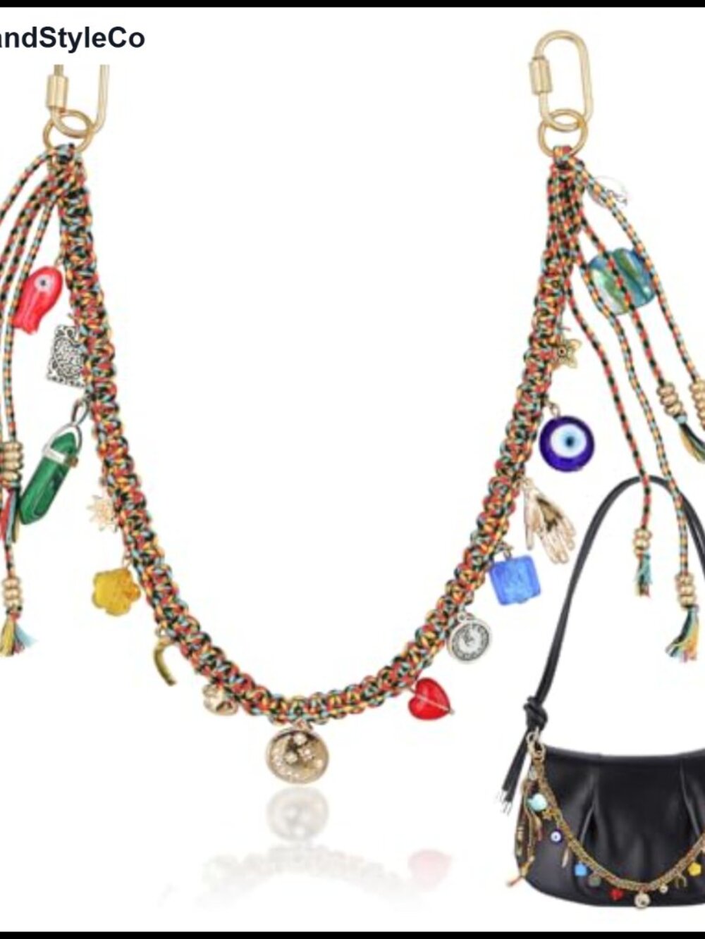 Metal Bag Chain Charm Extender Purse Accessory Braided Geometric for Women